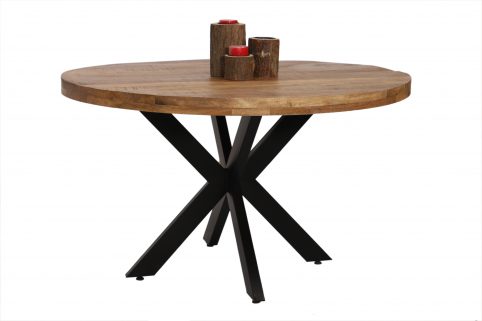 Industrial style mango light wood dining table