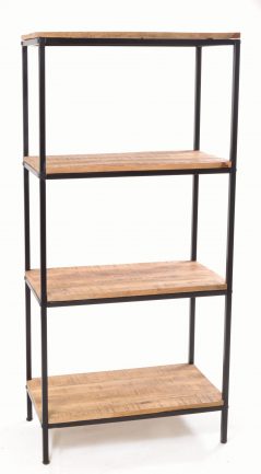 Industrial Style Light Mango Wood Bookcase front Industrial Style Light Mango Wood Bookcase front