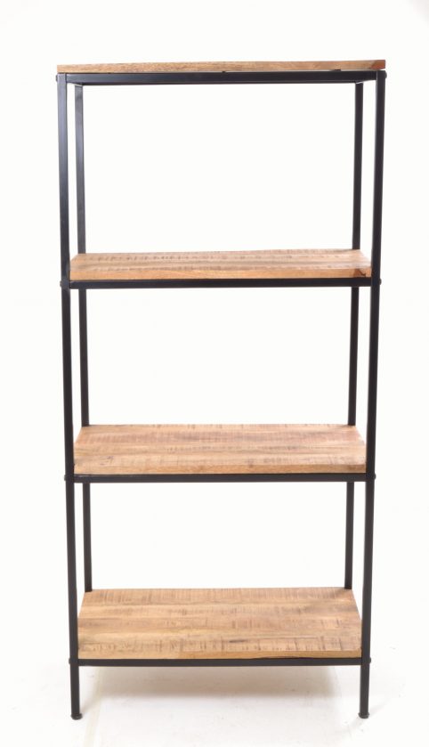 Industrial Style Light Mango Wood Bookcase main Industrial Style Light Mango Wood Bookcase