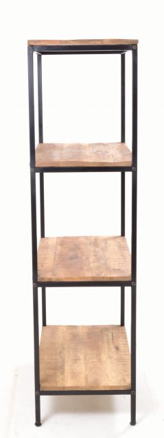 Industrial Style Light Mango Wood Bookcase side Industrial Style Light Mango Wood Bookcase side