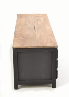 Natural and black TV storage unit with 6 drawers side Natural and black TV storage unit with 6 drawers side