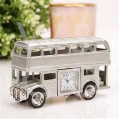 silvery bus mini clock
