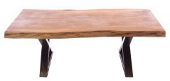 Solid Natural Mango Wood Cross Legged Coffee Table
