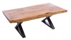 Solid Natural Mango Wood Cross Legged Coffee Table main Solid Natural Mango Wood Cross Legged Coffee Table main
