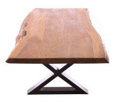 Solid Natural Mango Wood Cross Legged Coffee Table side Solid Natural Mango Wood Cross Legged Coffee Table side