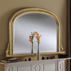 gold handcrafted ornate round mirror