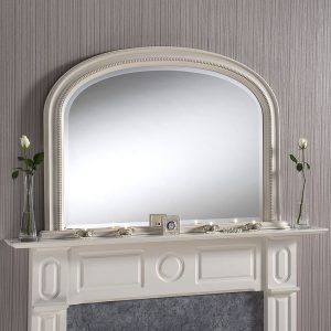 ivory ornate over mantel mirror