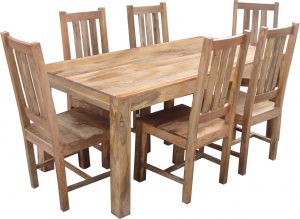 175cm Light Mango Premium Hard Wood Large 6 Seater Dining Table