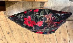 Black Boho Style Cotton Velvet Cushion Cover 40x60cm fornt Black Boho Style Floral Design Cotton Velvet Cushion Cover 40x60cm side