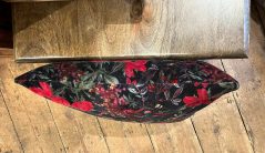 Black Boho Style Cotton Velvet Cushion Cover 50x50cm side Black Boho Style floral design Cotton Velvet Cushion Cover 50x50cm