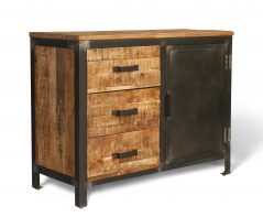Chitran Product Photography Industrial Iron Framed Mango Wood One Door Sideboard UK