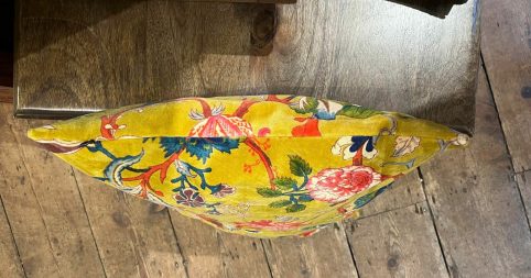 Mustard Boho Style Floral Design Cotton Velvet Cushion Cover 40x60cm side Yellow/ Mustard Boho Style Floral Design Cotton Velvet Cushion Cover 40x60cm side