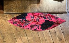 Pink Boho Style Cotton Velvet Cushion Cover 40x60cm side Pink Boho Style Floral Design Cotton Velvet Cushion Cover 40x60cm side