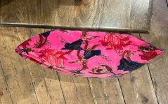 Pink Boho Style Cotton Velvet Cushion Cover 50x50cm side Pink Boho Style Floral Design Cotton Velvet Cushion Cover 50x50cm side