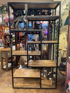 industrial style mango wood bookcase display unit with metal frame mango wood bookcase display stand with metal frame