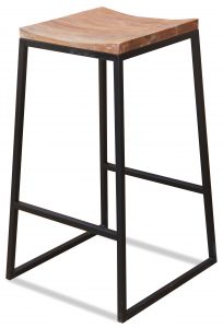 Acacia Bar Stool with Iron Legs UK delivery