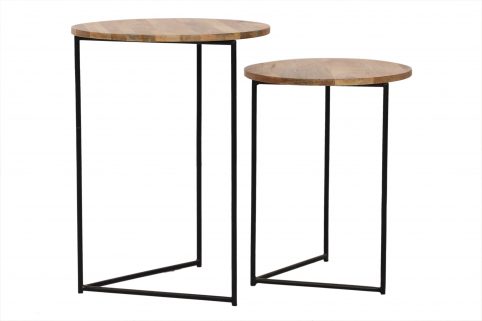 Industrial style light mango wood stool (2 sizes)