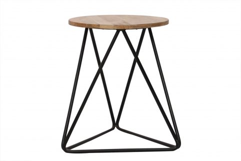Industrial style light mango wood stool Industrial style light mango wood stool