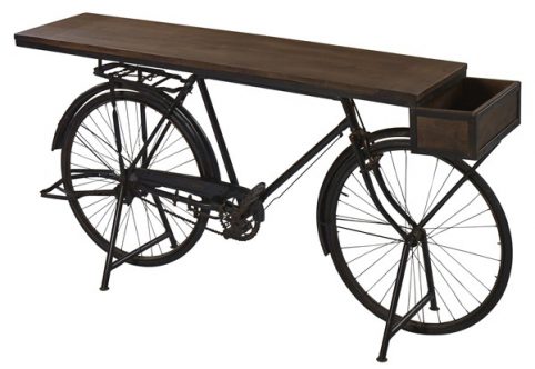 Reclaimed Dark Mango Wood Bicycle Table