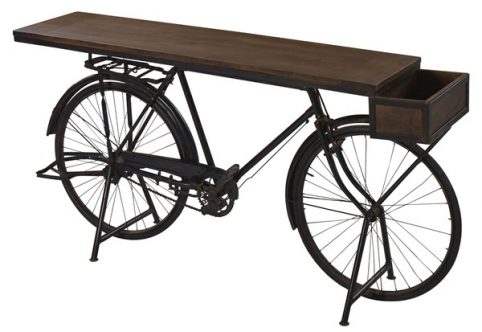 Reclaimed Natural Mango Wood bar table With A Metal Frame Reclaimed Dark Mango Wood Bicycle Table
