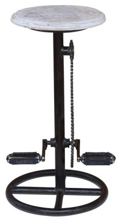 Wooden Top Mango White Wash Wood Cycle Stol Mainland Delivery