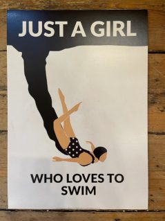 A3 Just A Girl Who Loves To Swim Poster Print (Black)