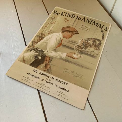 Be Kind To Animals- Retro Style Indoor & Outdoor Metal Wall Sign UK Delivery Vintage style metal wall plaque UK delivery