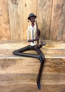 Bring the Rhythm of Jazz to Your Home - Handcrafted Sculptures 1 Shelf display jazz band saxophonist ornament musician figurine