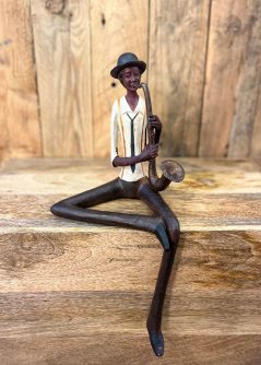 Shelf display jazz band saxophonist ornament musician figurine
