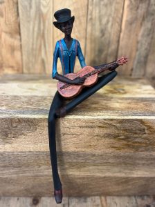 Bring the Rhythm of Jazz to Your Home - Handcrafted Sculptures 4 Shelf display jazz band guitar player musician ornament sculpture