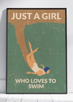 A3 print a girl who loves to swim a3 poster