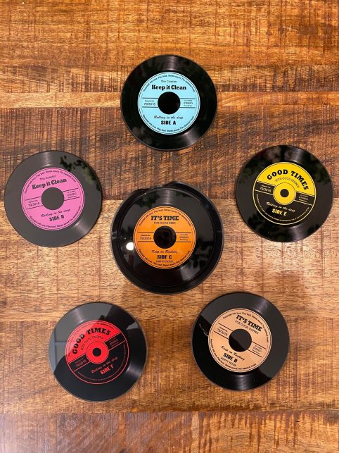 Vintage style recorde coasters retro vinyl record coasters Mainland UK delivery