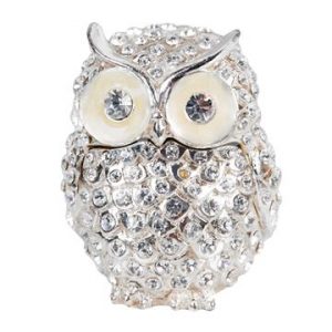 crystal owl trinket box