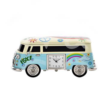 Collectable Miniature Clock- Blue Camper gift idea mini small clock vintage camper