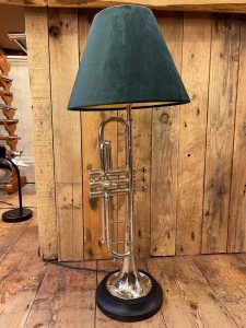 Unique music theme lamp with velvet lampshade