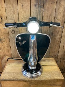 large vintage black vespa lamp