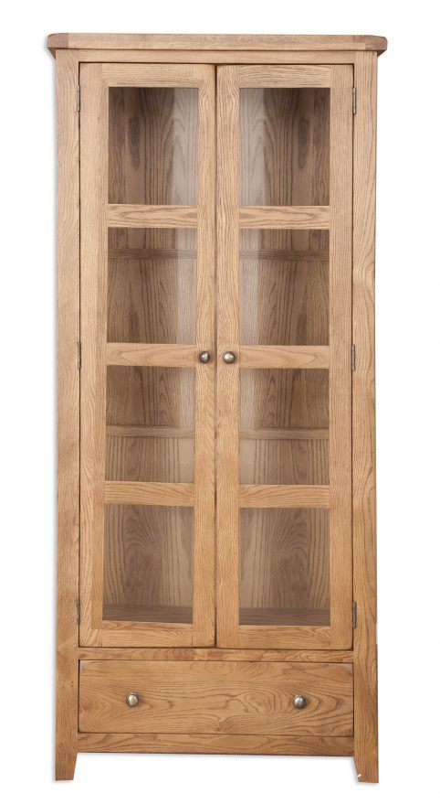 Solid Oak Wood Display Cabinet