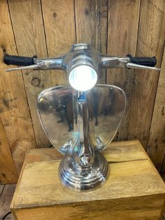 Large Polished Aluminium Vespo Lamp Large Vintage polished Aluminium Vespa Lamp