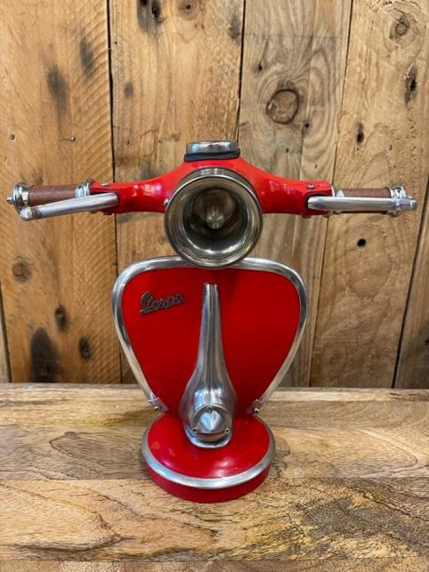 retro style small table vespa lamp in red great gift idea for vespa lover hand painted unique vespa lamp dorset uk delivery