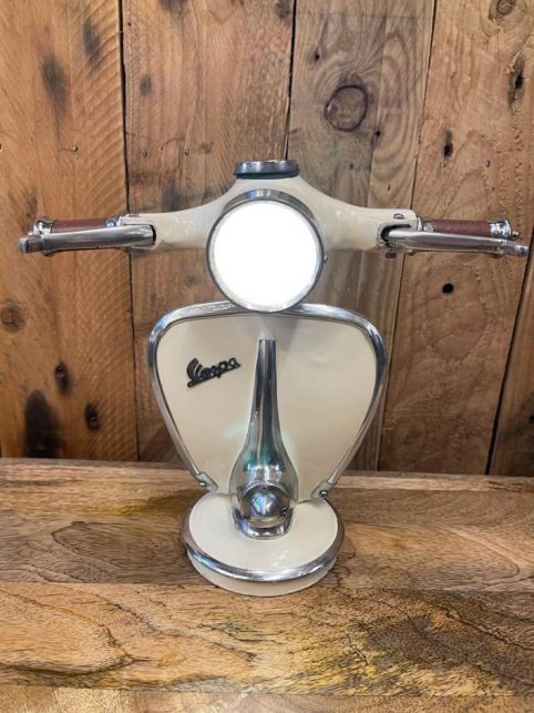 retro style small white vespa lamp in white vintage style scooter vespa table lamp great gift idea for vespa lover father gift/ husband gift