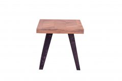 Solid Mango Wood Lamp Table with Rustic Chevront Pattern