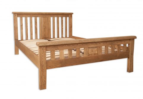 Solid Rustic Oak Wood King Size Bed Frame