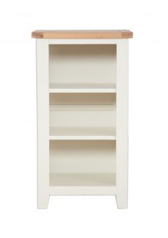 Perpignan Ivory Painted Natural Oak Small Bookcase/ DVD Rack
