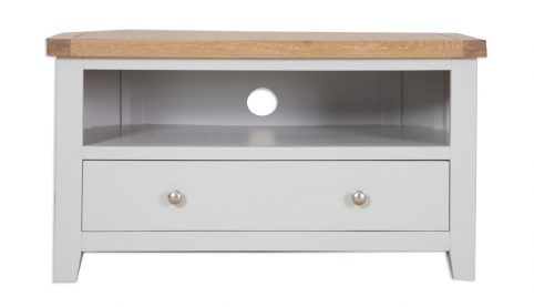 grey painted solid oak tv stand with one drawer practical grey corner tv stand one drawer one shelf