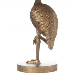 Gold Flamingo Lamp with Emerald Velvet Shade details Gold Flamingo Lamp with Emerald Velvet Shade details