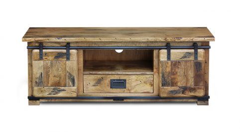 Solid Rustic Mango Wood TV Stand