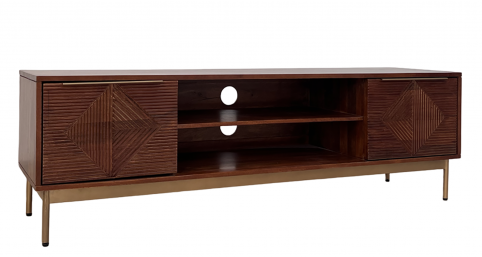ZAN-02 (2) Large mango wood TV stand
