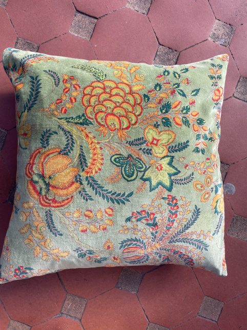 Green Tropical Flower Boho cotton Velvet cushion cover 50x50cm