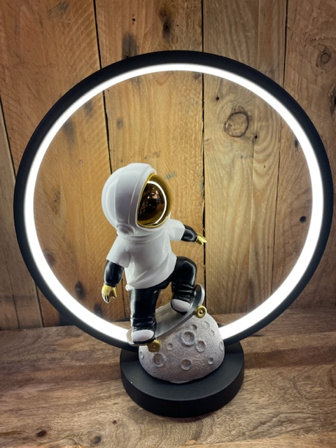 Skating Astronaut On The Moon Lamp