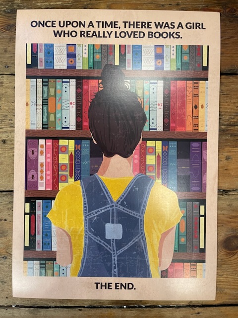 A3 Once Upon A Time There Was A Girl Who Loved To Read Books Print Poster
